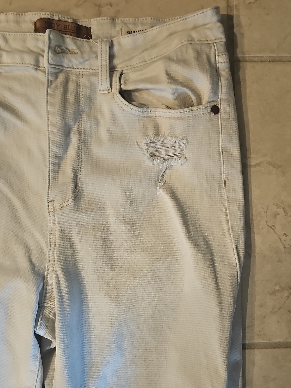 Judy Blue Cream High-Waist Garment Dyed Jeans - Picture 4 of 12